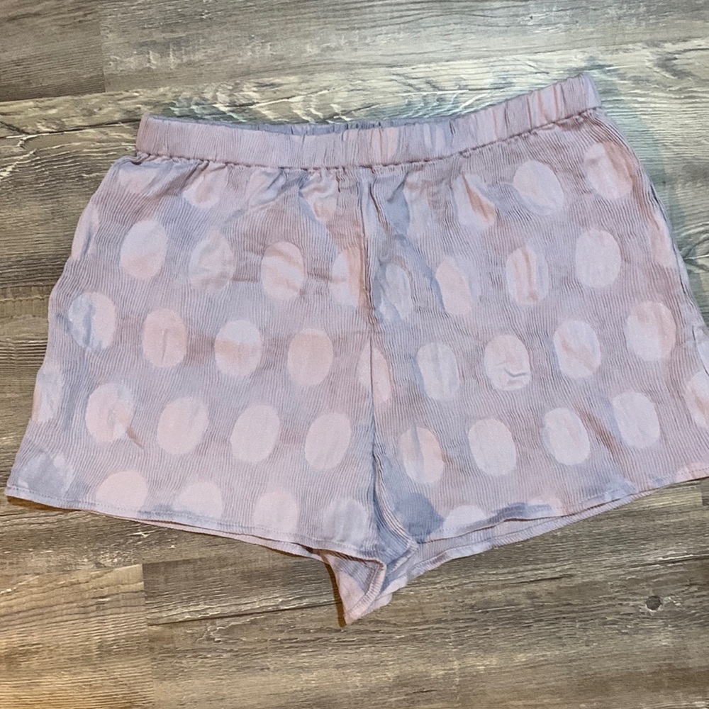 NEW Ruby and Jenna Sugar+Lips Rayon plum shorts. Elastic waist. Circle shapes.